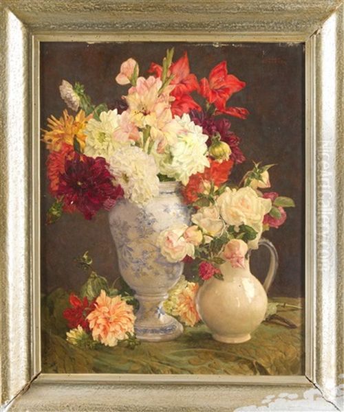 Blumenstillleben Oil Painting by Joseph Schuster