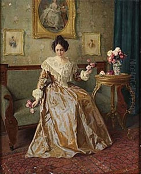 Interior Oil Painting by Karl Maria Schuster