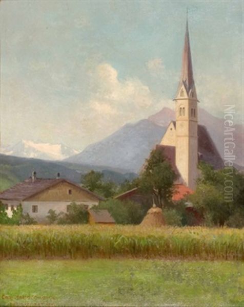 Heiligenkreuz In Tirol Oil Painting by Karl Maria Schuster