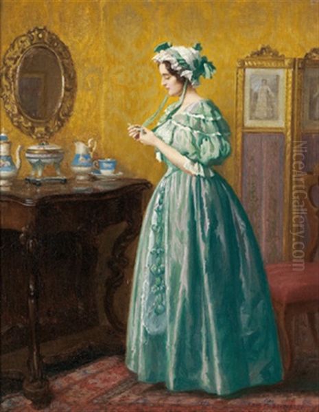 Junge Dame Bei Der Toilette Oil Painting by Karl Maria Schuster