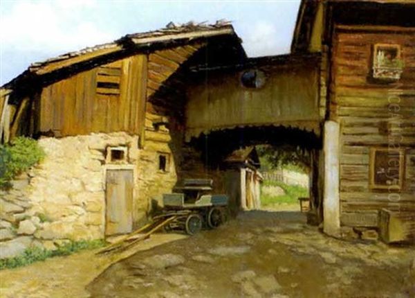 Listherhaus In Bad Gastein Oil Painting by Karl Maria Schuster