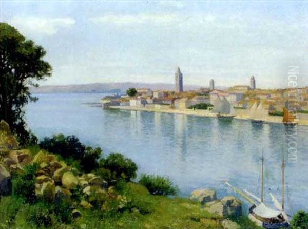 Arbe Auf Der Insel Rab Oil Painting by Karl Maria Schuster