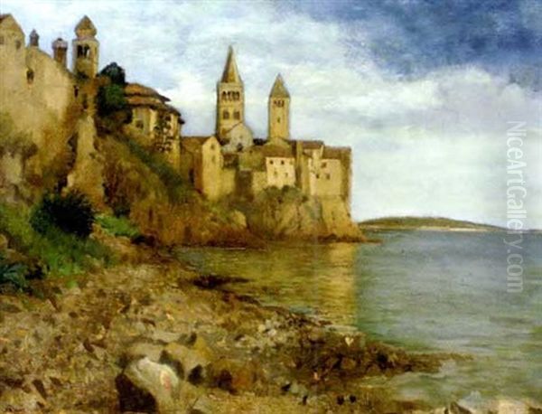 Arbe Auf Der Insel Rab Oil Painting by Karl Maria Schuster