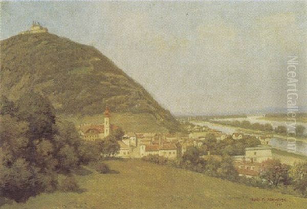 Kahlenbergdorfl Und Leopoldsberg Oil Painting by Karl Maria Schuster