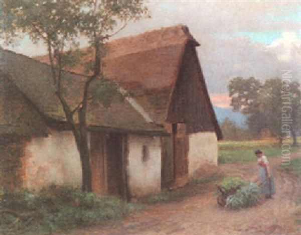 Motiv Aus Niederosterreich Oil Painting by Karl Maria Schuster