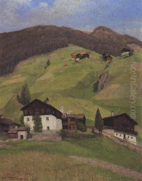 St. Jakob Im Defreggental Oil Painting by Karl Maria Schuster