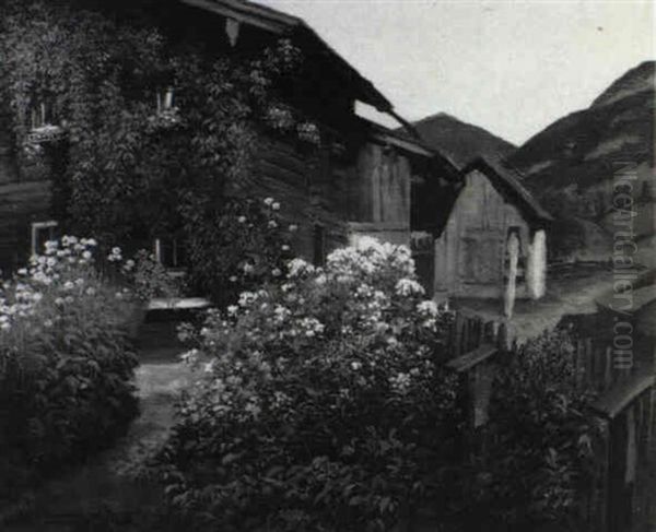 Bauerngarten In Badgastein Oil Painting by Karl Maria Schuster