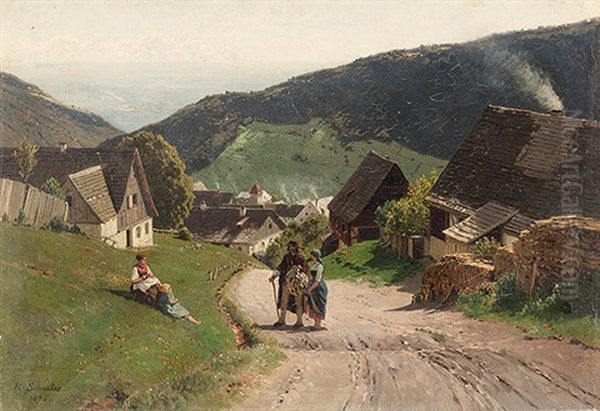 Landliche Szene Oil Painting by Rudolf Schuster