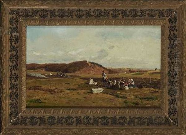 Rastende Bauern Bei Der Kartoffelernte Oil Painting by Rudolf Schuster