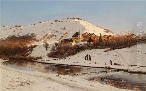 Ein Sonniger Wintertag Oil Painting by Rudolf Schuster