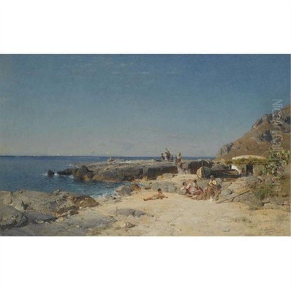 Marina Piccola, Capri Oil Painting by Rudolf Schuster