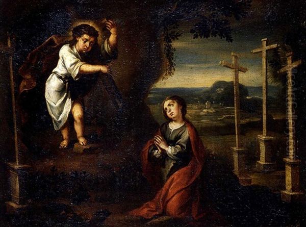 Nino De Pasion Apareciendose A Maria Magdalena Oil Painting by Cornelis Schut III