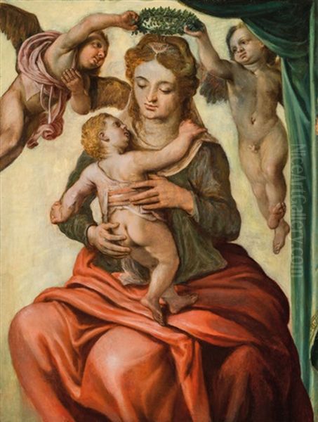 Madonna Mit Kind Von Engeln Bekront Oil Painting by Cornelis Schut the Elder