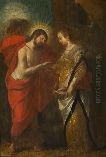 Vermahlung Der Heiligen Katharina Oil Painting by Cornelis Schut the Elder