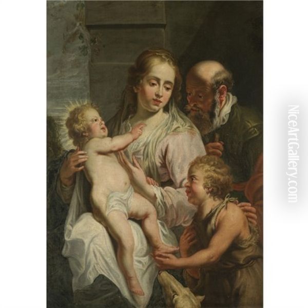 The Holy Family With The Infant Saint John The Baptist Oil Painting by Cornelis Schut the Elder