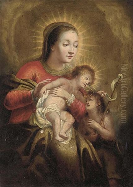 The Virgin And Child With The Infant Saint John The Baptist Oil Painting by Cornelis Schut the Elder