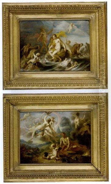 The Four Elements: Fire And Air (+ Earth And Water; 2 Works) Oil Painting by Cornelis Schut the Elder