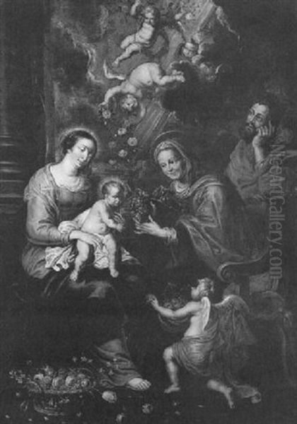 The Holy Family With St. Anne Oil Painting by Cornelis Schut the Elder