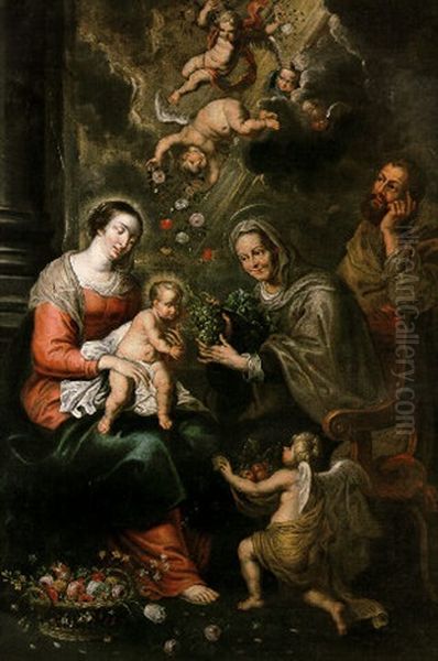 The Holy Family With St. Anne Oil Painting by Cornelis Schut the Elder