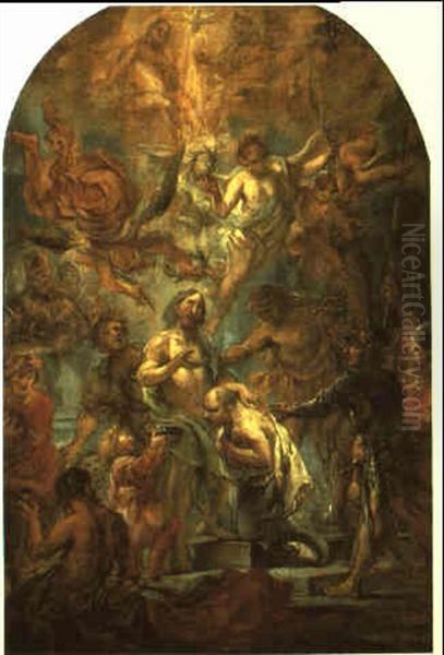 Allegory Of The Baptism Of A Saint Oil Painting by Cornelis Schut the Elder