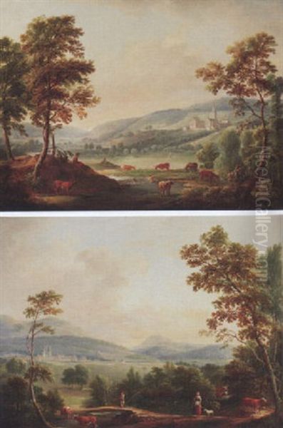 Landschaft Mit Klostern Im Mittelgrund Oil Painting by Christian Georg Schuetz the Younger