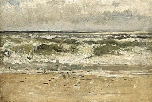 Seascape Oil Painting by Willem Joannes Schuetz