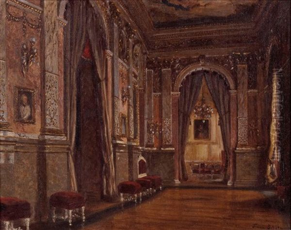 Saal In Einem Barocken Stadtpalais by Franz Schuetz