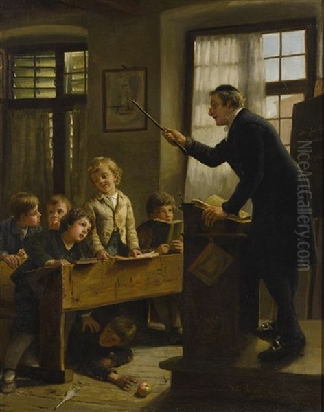 The Schoolmaster Oil Painting by Wilhelm Schuetze