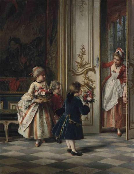 The Posy Oil Painting by Wilhelm Schuetze