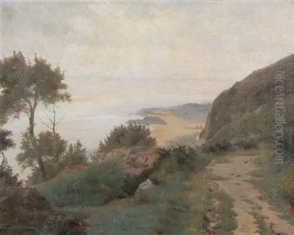 Overlooking The Sea Oil Painting by Paul Rene Schuetzenberger