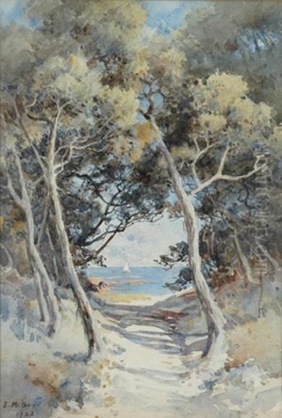 Near Canterbury Jetty, City Sideof Sorrento Oil Painting by Emma Minnie Boyd