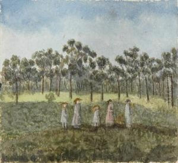 Family Walk Oil Painting by Emma Minnie Boyd