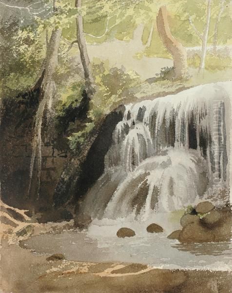 The Waterfall Oil Painting by Emma Minnie Boyd