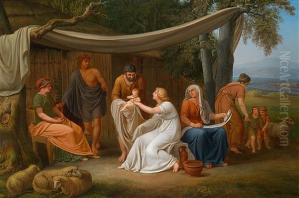 Ein Antikes Familienideal Oil Painting by Johann Georg Schuez