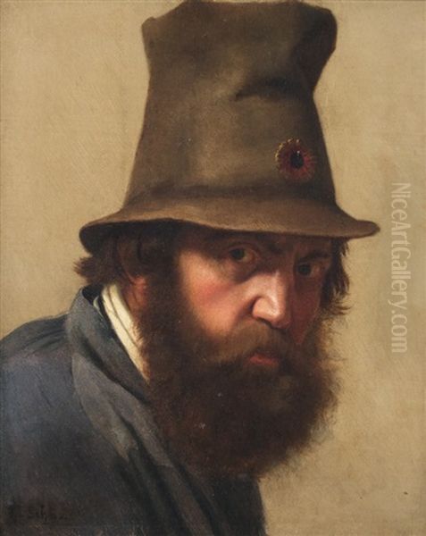 Portrait Of A Tyrolean Oil Painting by Theodor Christoph Schuez