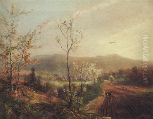 Landschaft Der Schwabischen Alb Oil Painting by Theodor Christoph Schuez