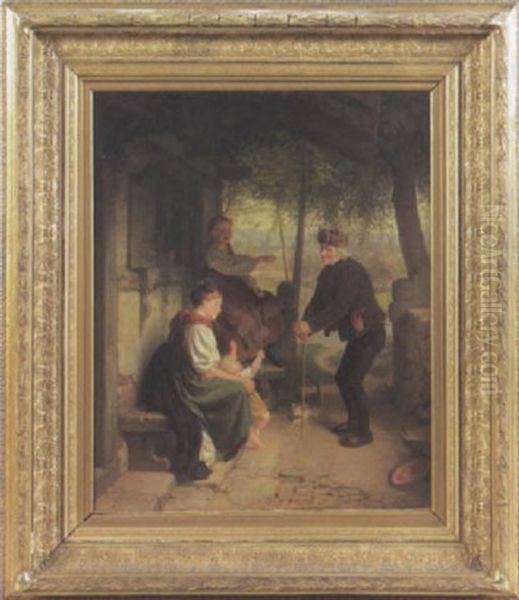 Der Besuch Des Grosvaters Oil Painting by Theodor Christoph Schuez