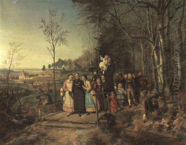 Ostermorgenspaziergang Oil Painting by Theodor Christoph Schuez