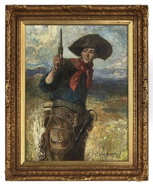 The Cowboy Oil Painting by Heinrich August Schwabe