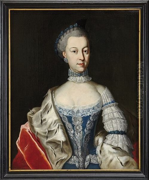 Bildnis Der Markgrafin Frederike Caroline Von Brandenburg-ansbach Oil Painting by Johann Michael Schwabeda