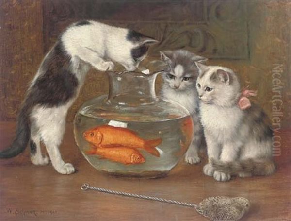 A Tempting Treat Oil Painting by Wilhelm Schwar