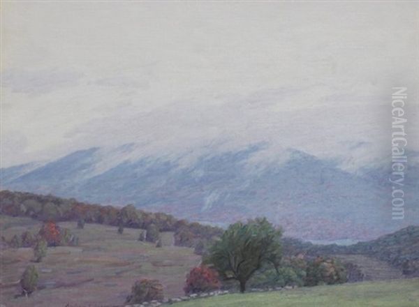 Mountain Valley Landscape Oil Painting by Andrew Thomas Schwartz