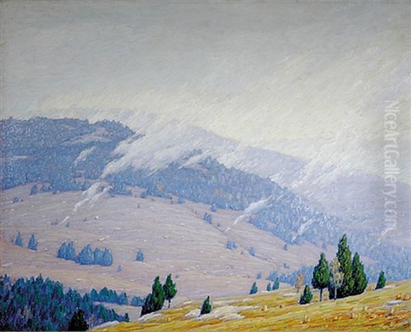 Clearing In The Morning, Blue Ridge Mountains, Virginia Oil Painting by Andrew Thomas Schwartz