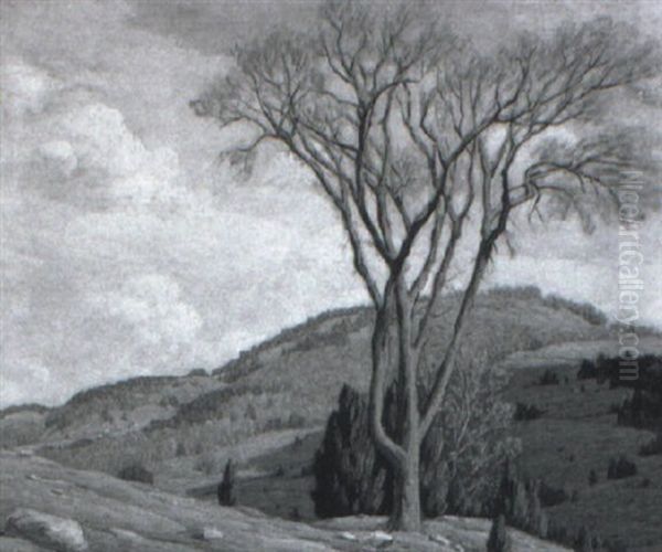 Landscape With Great Tree Oil Painting by Andrew Thomas Schwartz