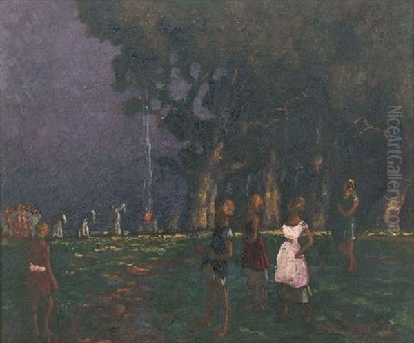 Feier Bei Nacht Oil Painting by Ernst Schwartz