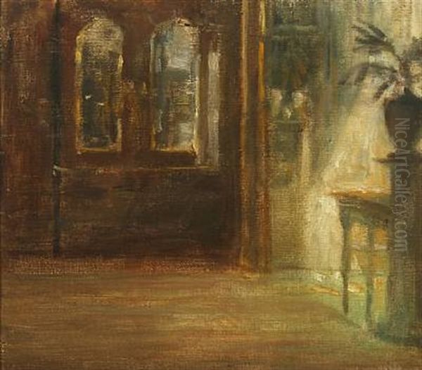 Interior From The Artist's Home Oil Painting by Frans Schwartz