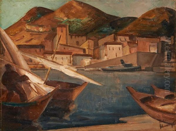 Port Vendres Oil Painting by Samuel Schwartz