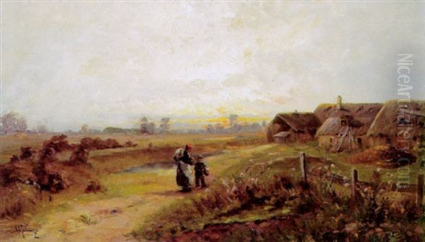 Heimkehr Vom Feld Oil Painting by Adolf Schwarz