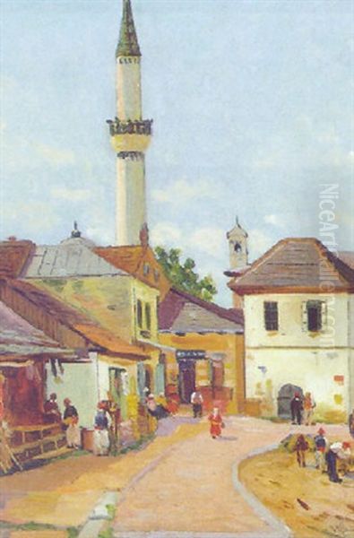 Motiv Aus Banjaluka In Bosnien Oil Painting by Adolf Schwarz