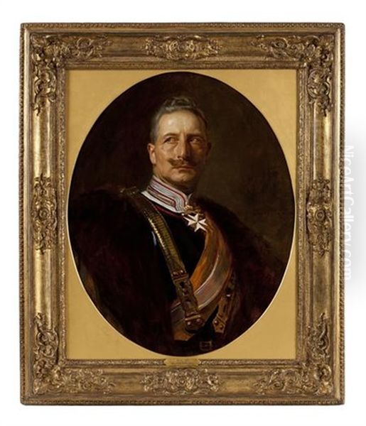 Portrait Of Kaiser Wilhelm Ii by Alfred Schwarz